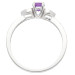 18ct White Gold 0.25ct Amethyst & 0.05 Diamond Fancy Dress Ring