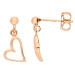 9ct Rose Gold Heart Drop Earrings