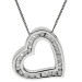 9ct White Gold & Diamond Chunky Heart Pendant