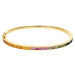 9ct Yellow Gold & Rainbow Sapphire Hinged Bangle