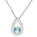 9ct White Gold Blue Topaz Pear Drop Pendant