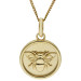 Engravable 9ct Yellow Gold Bee Medallion Disc Pendant