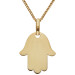 9ct Yellow Gold Engravable Hamsa Shaped Disc Pendant