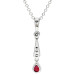 18ct White Gold Diamond & Ruby Pendant