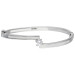 9ct White Gold & CZ Hollow Hinged Bangle