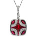18ct White Gold Diamond & 1.62ct Ruby Pendant