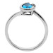 9ct White Gold Blue Topaz & Diamond Curl Ring