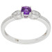 18ct White Gold 0.25ct Amethyst & 0.05 Diamond Fancy Dress Ring