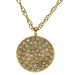 9ct Yellow Gold Diamond Disc Pendant