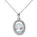 9ct White Gold Aquamarine & Diamond Pendant