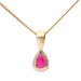 9ct Yellow Gold 0.85ct Pear Ruby Solitaire Pendant
