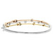 18ct White,Yellow & Rose Gold Diamond Bubble Bangle