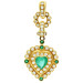 18ct Yellow Gold Diamond & Emerald Heart Pendant