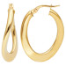 18ct Yellow Gold Oval Twist Creole Hoop Earrings