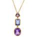 18ct Yellow Gold Amethyst & Tanzanite Pendant
