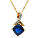 9ct Yellow Gold Sapphire & Diamond Pendant