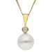 18ct Yellow Gold Diamond & Cultured Pearl Pendant 