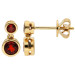 9ct Yellow Gold Garnet Double Drop Earrings