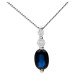 9ct White Gold Sapphire & Diamond Pendant