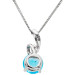 9ct White Gold Sky Blue Topaz & Diamond Pendant
