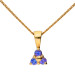 9ct Yellow Gold 0.12ct Tanzanite Cluster Pendant