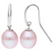 9ct White Gold 9-10mm Pink Teardrop Cultured River Pearl Drop Earrings