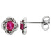 18ct White Gold Ruby & Diamond Twist Stud Earrings