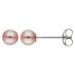 Sterling Silver Pink 5-5.5mm Cultured River Pearl Stud Earrings