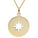 9ct Yellow Gold Compass Disc Pendant