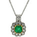 18ct White & Yellow Gold Emerald & Diamond Necklace