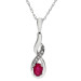 9ct White Gold Ruby & Diamond Twist Pendant