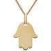 9ct Yellow Gold Engravable Hamsa Shaped Disc Pendant