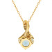 9ct Yellow Gold Blue Topaz & Diamond Pendant
