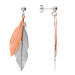 Sterling Silver & Rose Gold Plated Double Feather Earrings