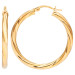 9ct Yellow Gold 30mm Chunky Twisted Hoops