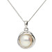 Sterling Silver Button Pearl Pendant