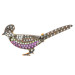 Victorian Inspired Amethyst Peridot & Diamond Pheasant Brooch