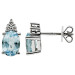18ct White Gold Diamond & 0.85ct Aquamarine Earrings