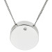 Sterling Silver & Diamond Circle Pendant