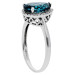 9ct White Gold London Blue Topaz & Diamond Pear Shape Cluster Halo Ring