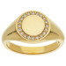 18ct Yellow Gold Diamond Signet Ring
