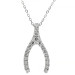 9ct White Gold Diamond Wishbone Pendant