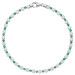 Sterling Silver Green & White Cubic Zirconia Tennis Bracelet 