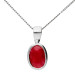 9ct White Gold 0.90ct Oval Ruby Solitaire Pendant 