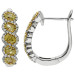 18ct White Gold 1.32 Yellow Diamond Hoop Earrings