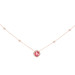 9ct Rose Gold Pink Tourmaline & Diamond Halo Necklace