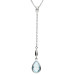 18ct White Gold Blue Topaz & Diamond Necklace
