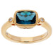 9ct Yellow Gold London Blue Topaz & Diamond Fancy Trilogy Ring