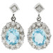 18ct White Gold Diamond & Aquamarine Earrings