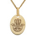 9ct Yellow Gold Engraved Hamsa Oval Disc Pendant